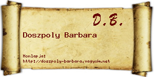 Doszpoly Barbara névjegykártya