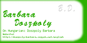 barbara doszpoly business card